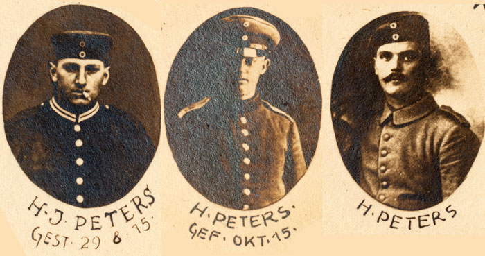 Drei Soldaten namens H. Peters 