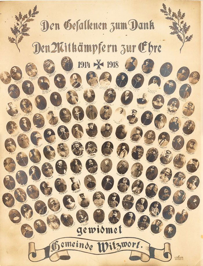 Tafel Witzworter Weltkriegsteilnehmer, 1. Weltkrieg